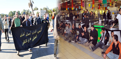 معطلو الناظور يقتحمون المركز التجاري مرجان ويشلون حركة السير بمدخل المدينة في إطار أسبوع الغضب