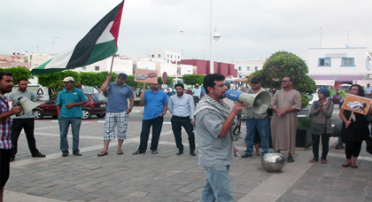 معطلوا الناظور في وقفة تضامنية مع الشعب الفلسطيني