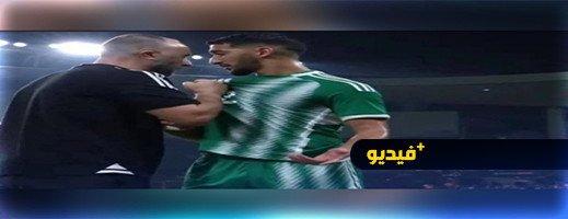 مباشرة أمام الكاميرات.. مدرب منتخب الحزائر يهم بضرب أحد لاعبيه