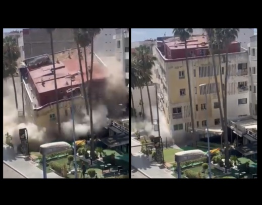 شاهد مباشرة.. انهيار عمارة سكنية من خمسة طوابق في الدار البيضاء 