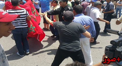 مناوشات بين المحتجين المتضامنين مع حراك الريف وأفراد من  الشباب الملكي 