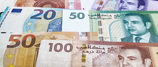 الدرهم ينخفض مقابل الأورو ويرتفع أمام الدولار