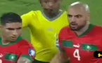 لحظة غضب أمرابط وزياش بعد التدخل العنيف للاعب التنزاني